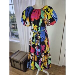 Christopher John Rogers + Target Bright Multi Floral High Low Dress Large